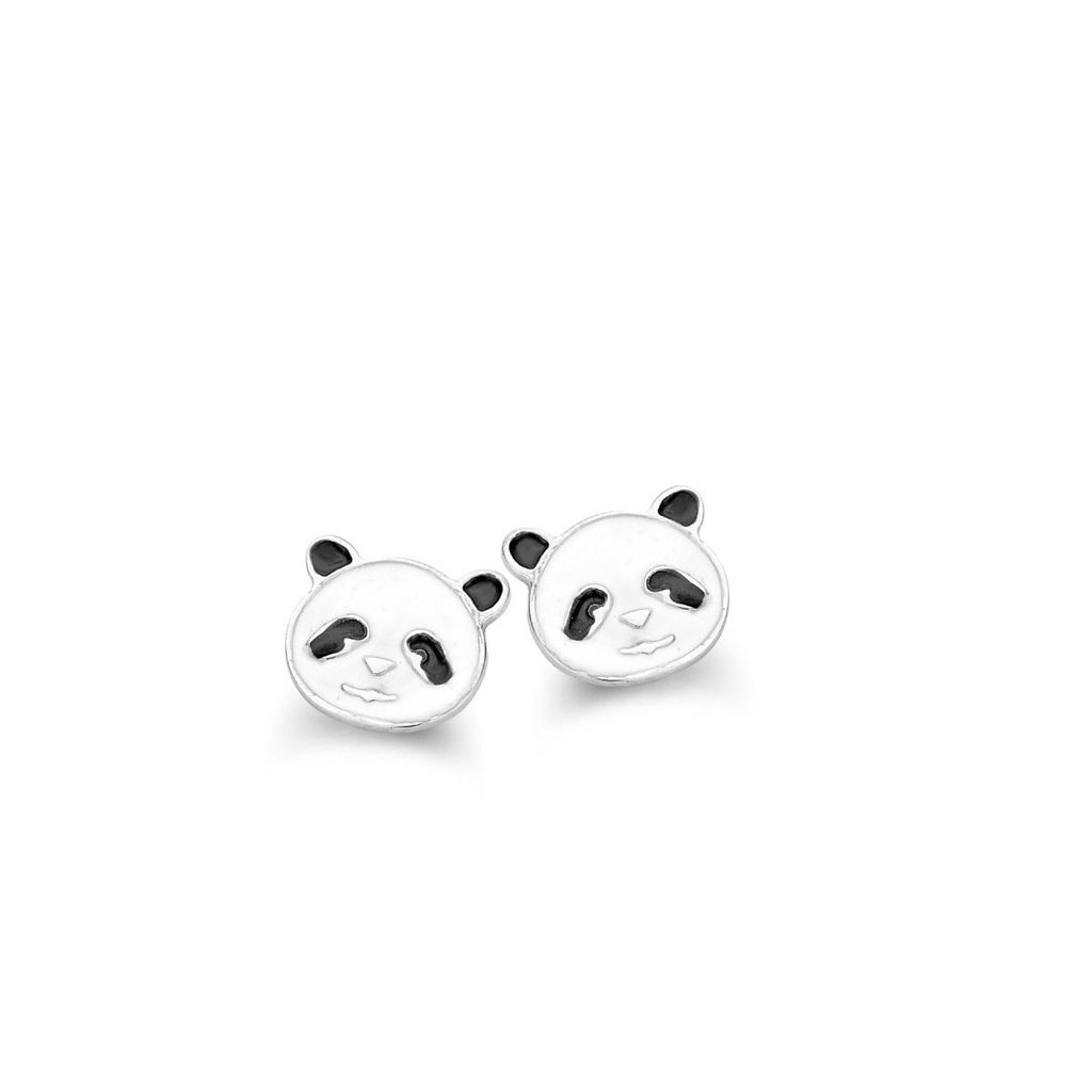 Zilveren kinder oorbellen panda Naiomy Princess - Staartjes en Strikjes