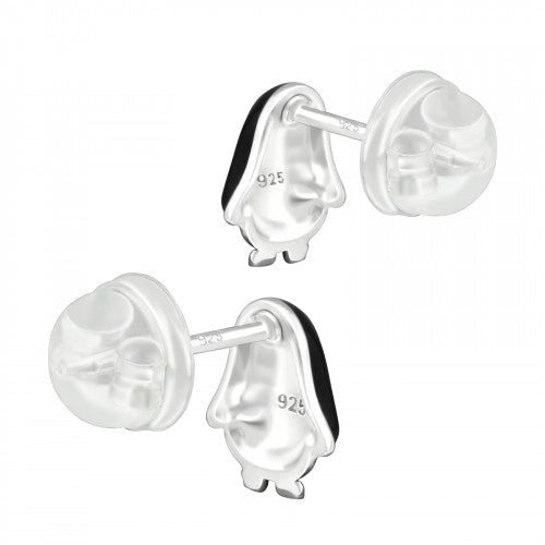 Zilveren kinder oorbellen pinguin - Staartjes en Strikjes