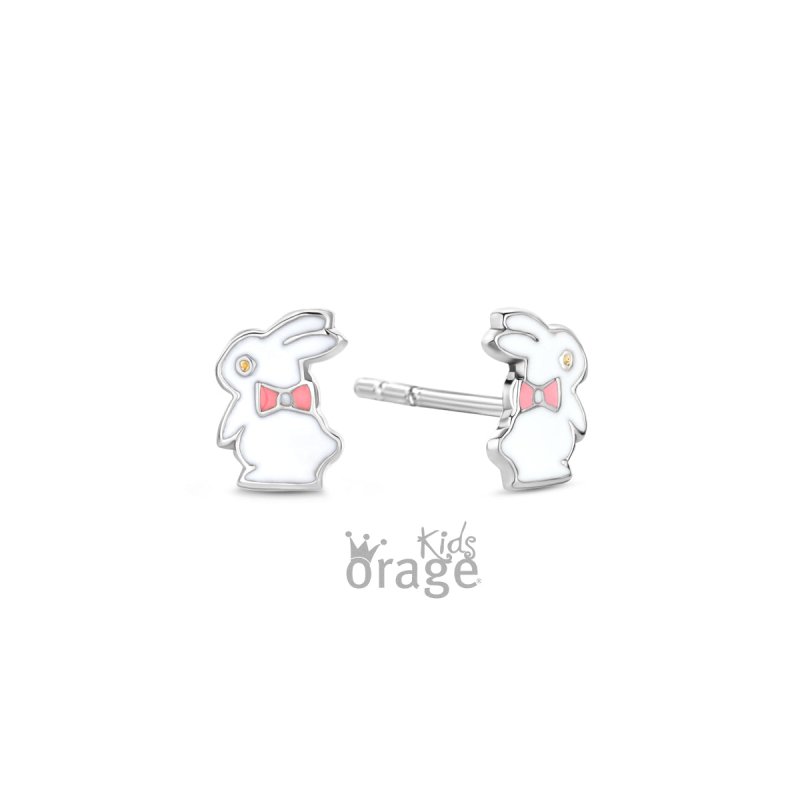 Zilveren kinderoorbellen konijntjes Orage kids - Staartjes en Strikjes
