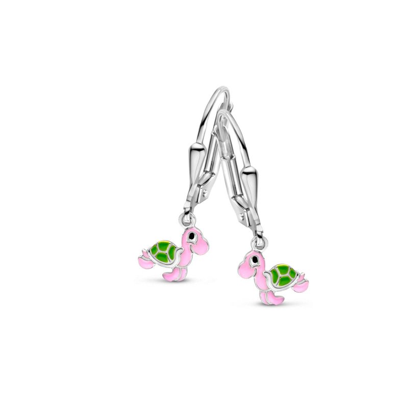 Zilveren kinderoorbellen oorhangers schilpadjes Naiomy - Staartjes en Strikjes