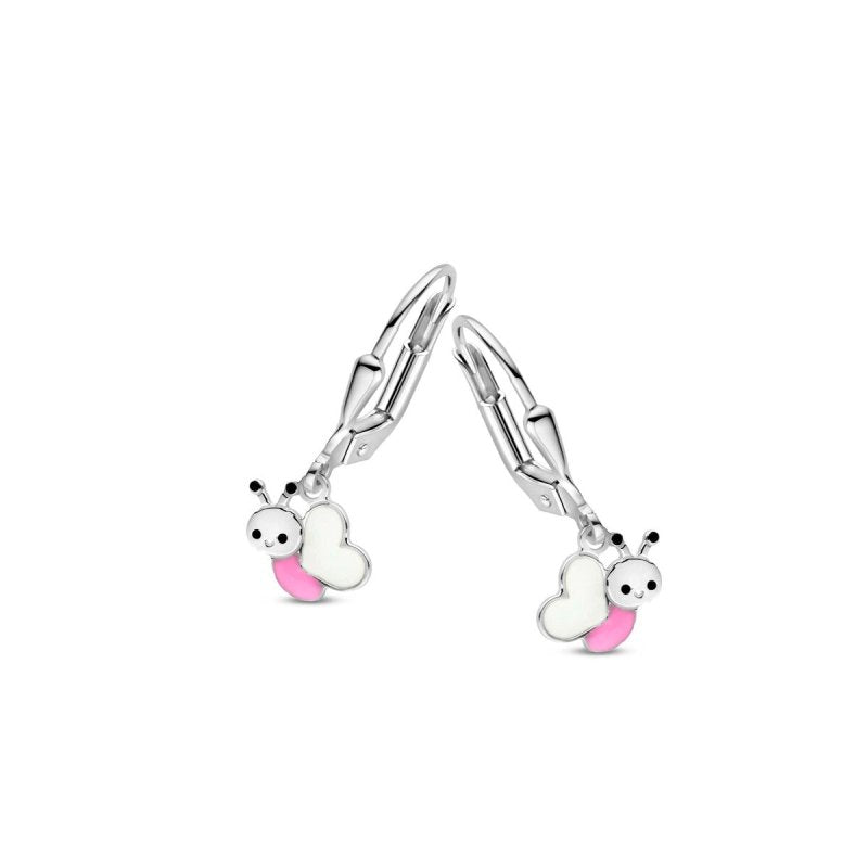 Zilveren kinderoorbellen oorhangers vlindertjes Naiomy princess - Staartjes en Strikjes