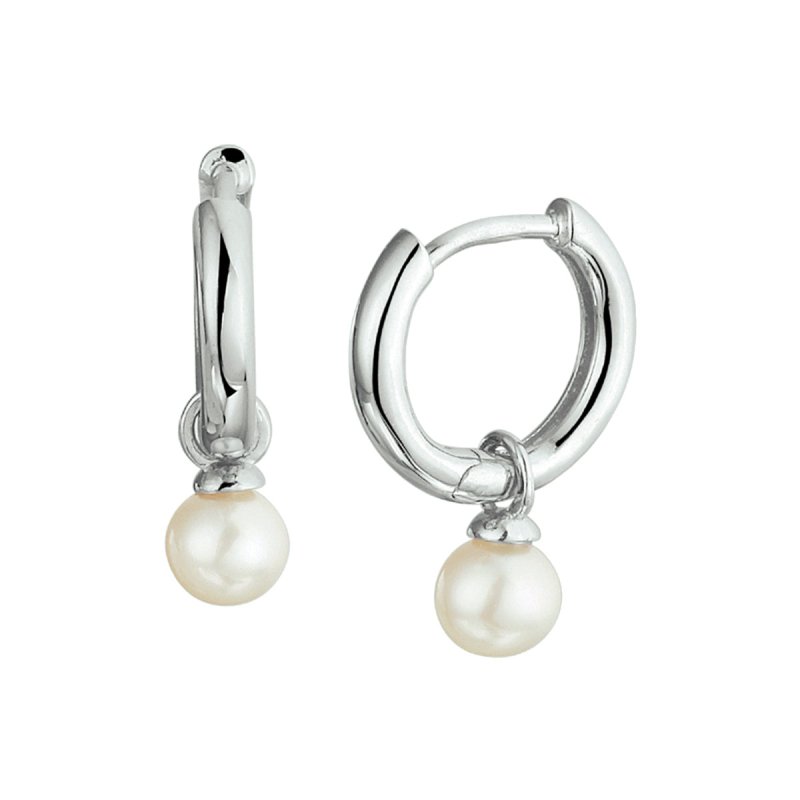 Zilveren kinderoorbellen zoetwater pareltjes oorringen - Staartjes en Strikjes