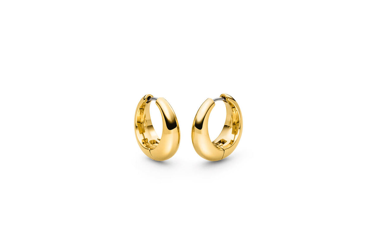 Titanium Ohrringe Boccia Creolen extra breit goldfarben 21 mm.