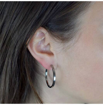Titanium oorbellen Boccia oorringen 32 mm.