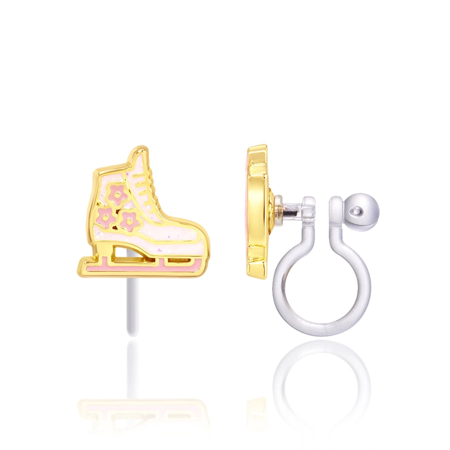 Hypoallergene kinder clip oorbellen Ice Skates