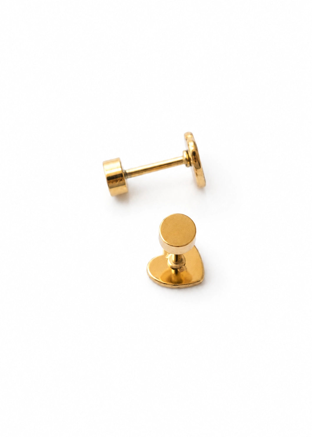 Hypoallergene kinderoorbellen goldplated Tiny Heart | schroefsluiting