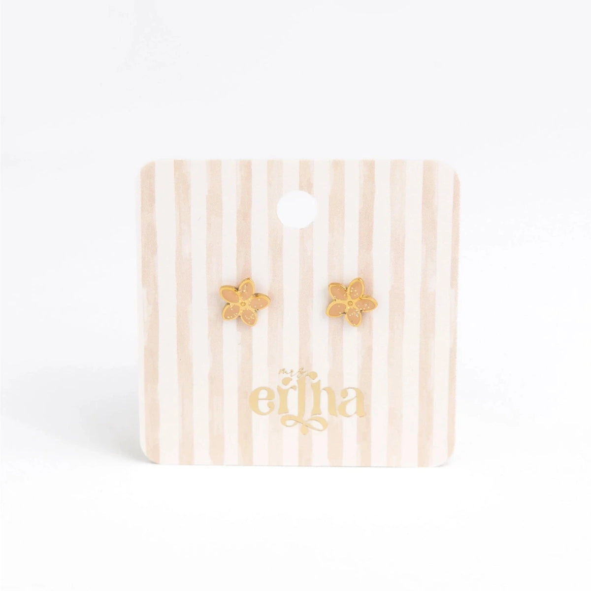 Hypoallergene kinderoorbellen goldplated Golden Flora | schroefsluiting