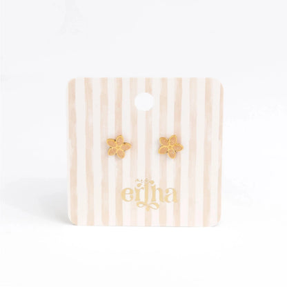 Hypoallergene kinderoorbellen goldplated Golden Flora | schroefsluiting