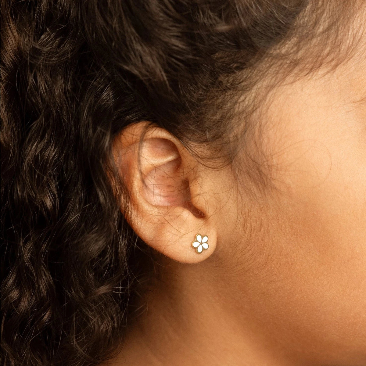 Hypoallergene kinderoorbellen goldplated Pure Petal | schroefsluiting