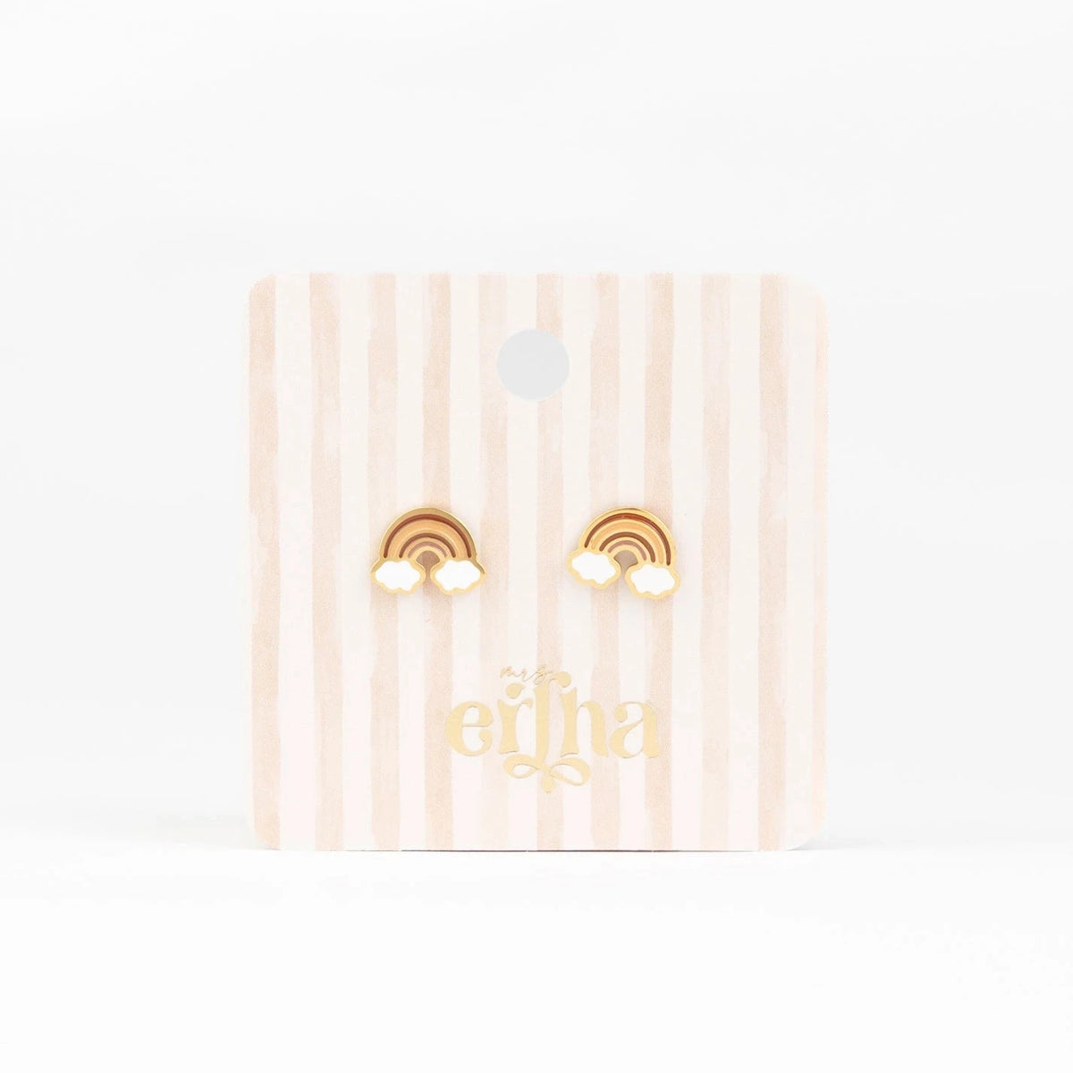 Hypoallergene kinderoorbellen goldplated Rainbow Dreams | schroefsluiting