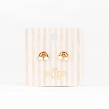 Hypoallergene kinderoorbellen goldplated Rainbow Dreams | schroefsluiting