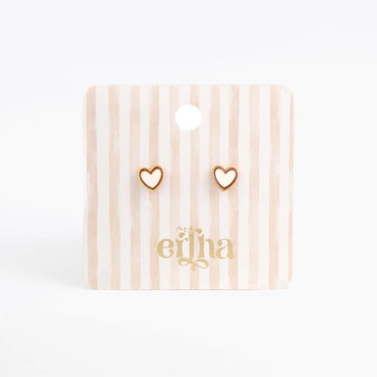Hypoallergene kinderoorbellen goldplated Duo Heart | schroefsluiting