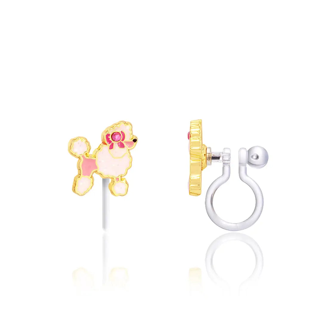 Hypoallergene kinder clip oorbellen Pretty Poodle