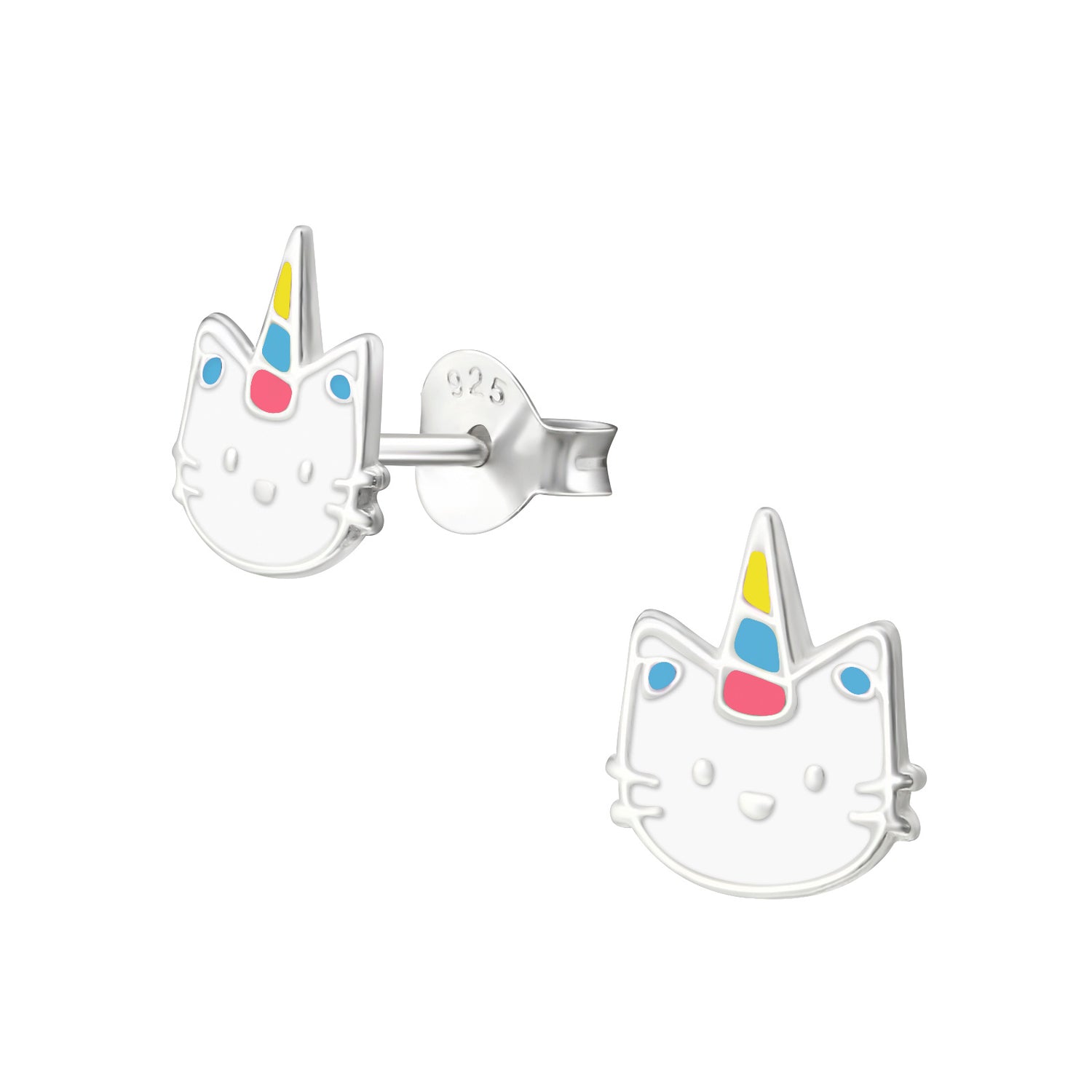 Silberne Kinderohrringe Caticorn