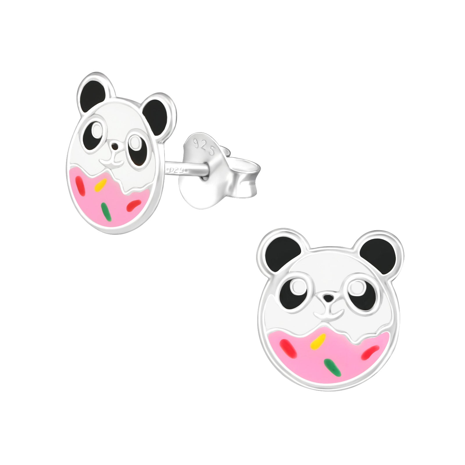 Silberne Kinderohrringe Panda dontus