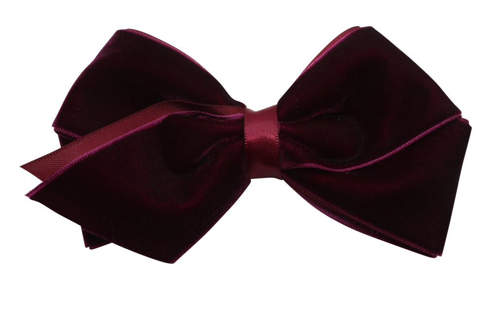Grote fluwelen haarstrik bordeaux rood
