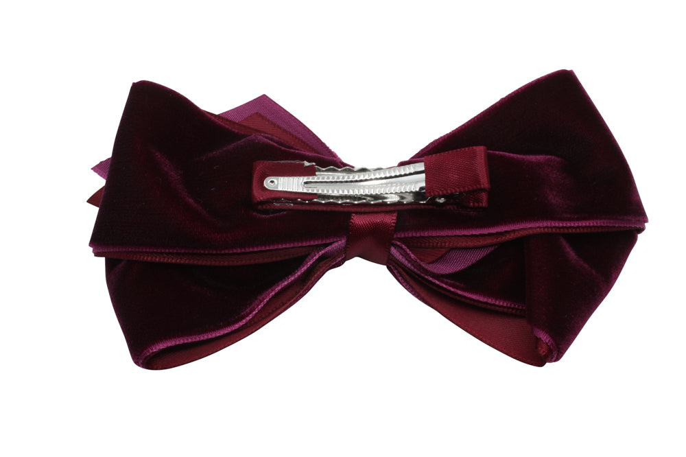 Grote fluwelen haarstrik bordeaux rood