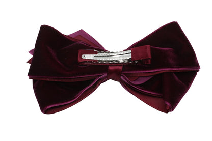 Große Haarschleife aus Samt, bordeauxrot