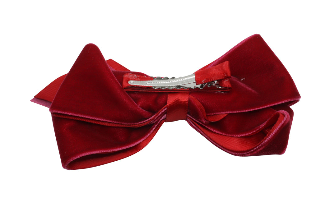 Grote fluwelen haarstrik rood