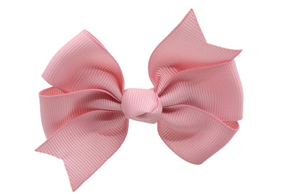 Hair bow large peony pink style 1