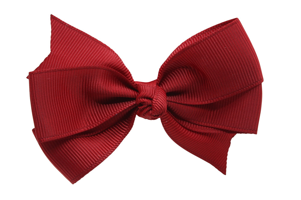 Hair bow large warm red style 2