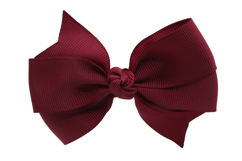 Large burgundy red hair bow style 2