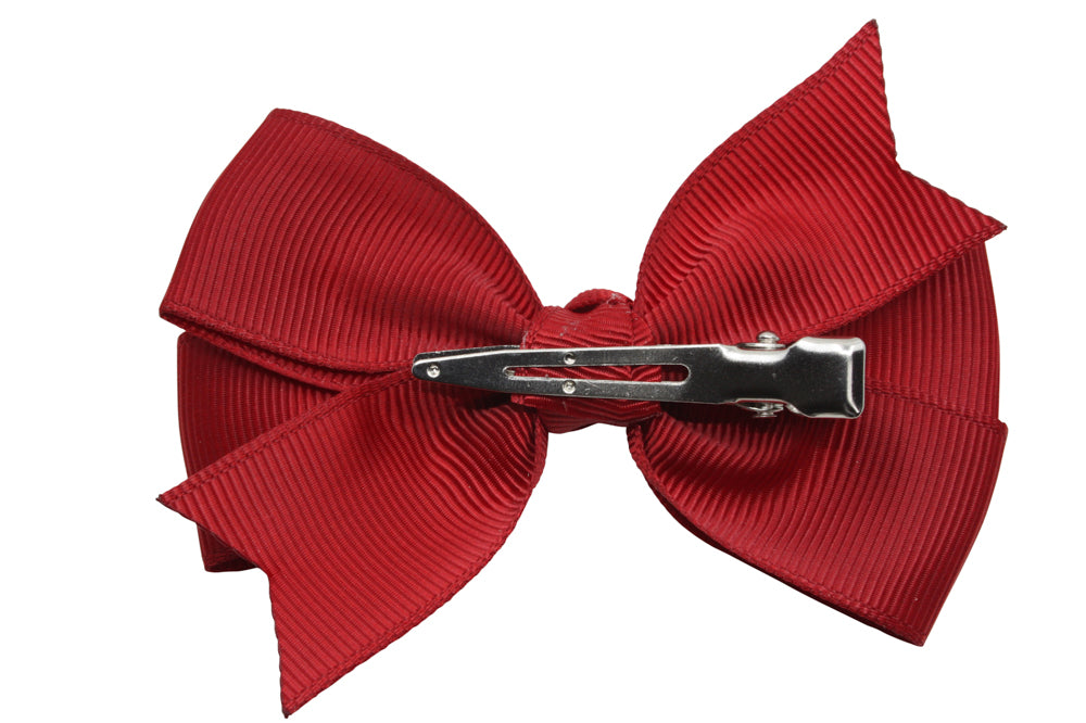 Hair bow large warm red style 2