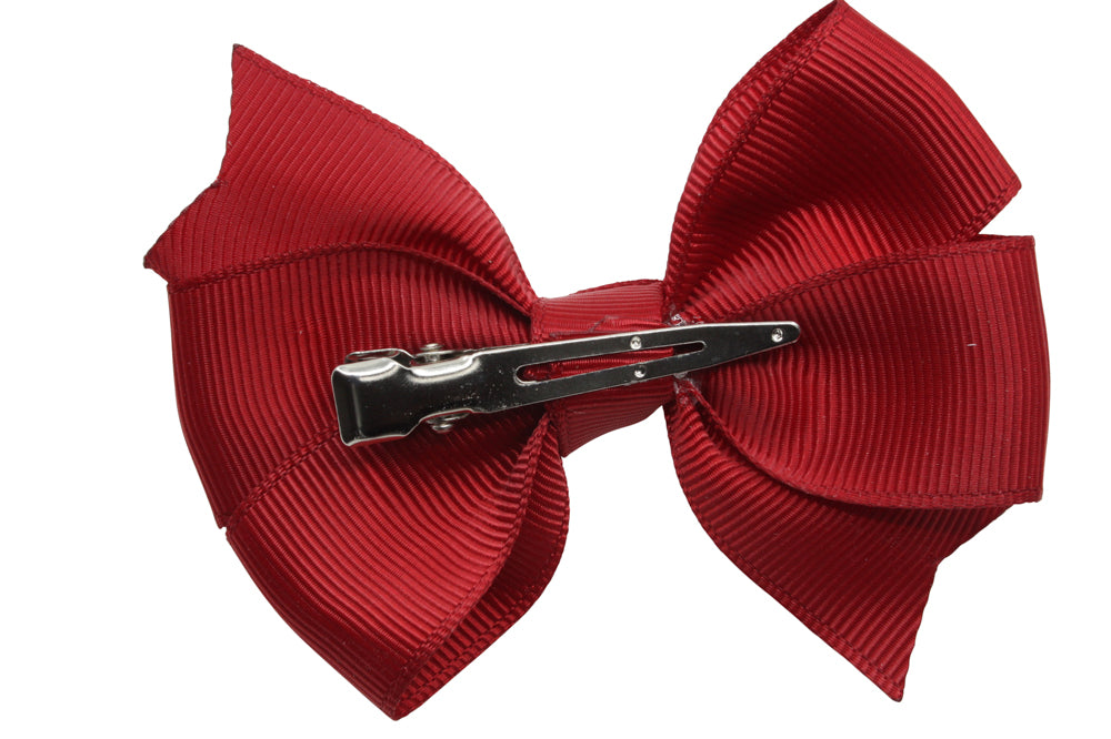 Hair bow large warm red style 1