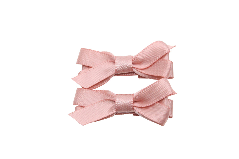 Setje mini alligator haarspeldjes met strikje sweet nectar satijn