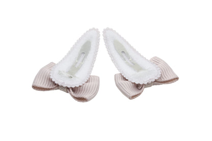 Baby haarspeldjes met strikjes - carmandy beige