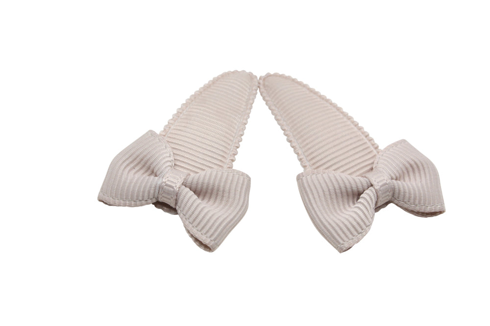 Baby haarspeldjes met strikjes - taupe bruin