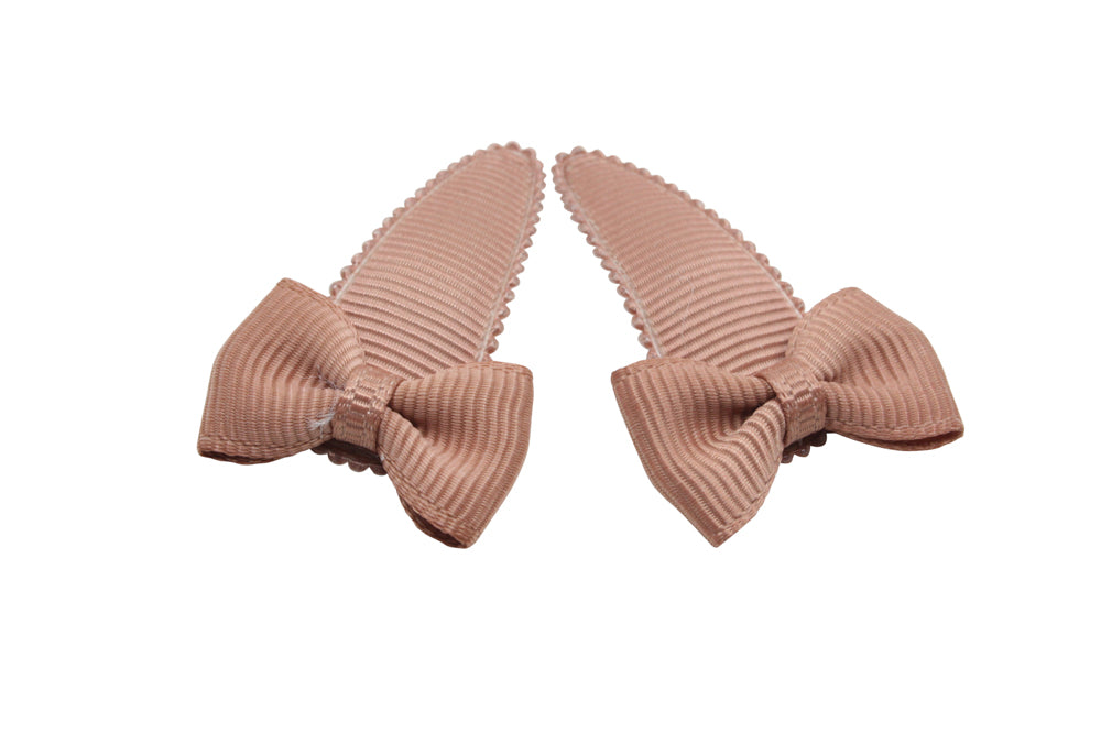 Baby haarspeldjes met strikjes - pecan bruin