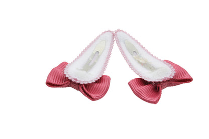 Baby haarspeldjes met strikjes - colonial rose
