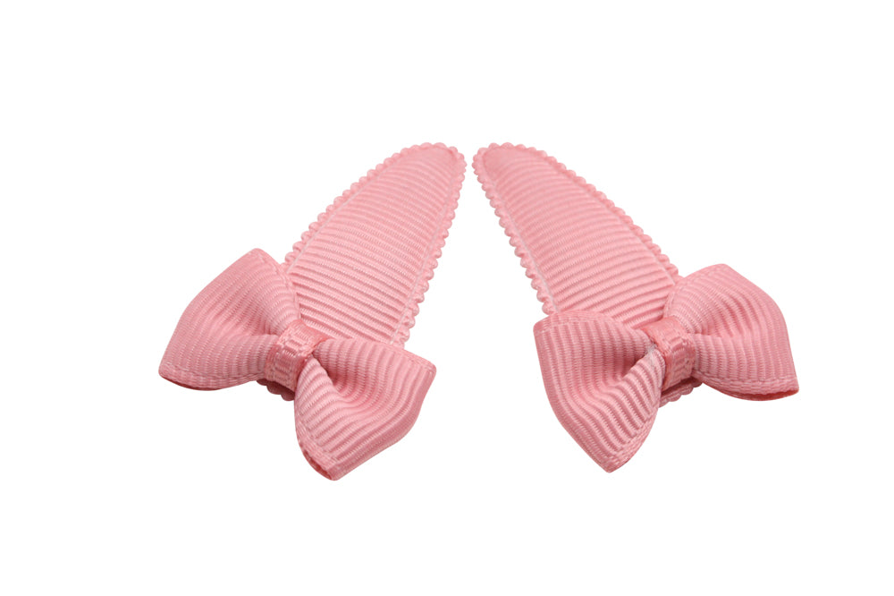 Baby haarspeldjes met strikjes - dusty rose