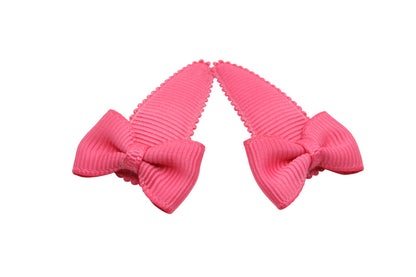 Baby hair clips with bows - camellia rose
