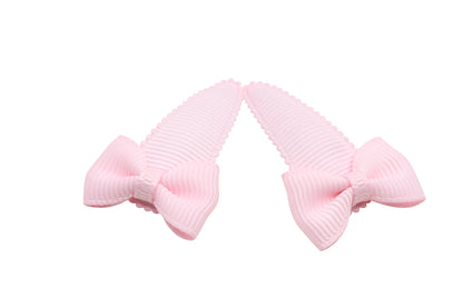 Baby haarspeldjes met strikjes - pearl pink