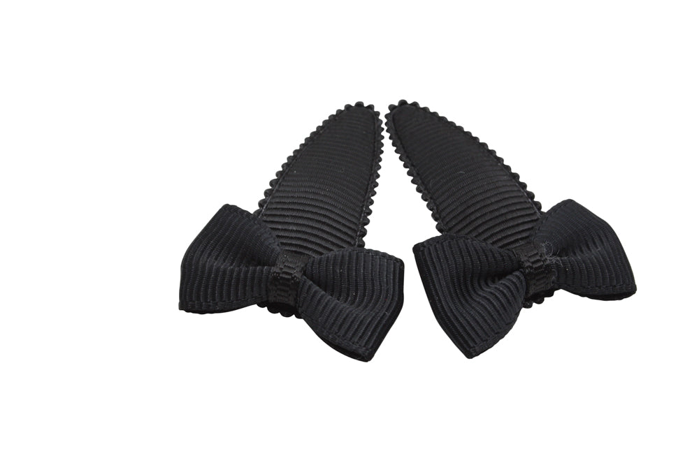 Baby hair clips with bows - black