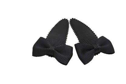 Baby hair clips with bows - black