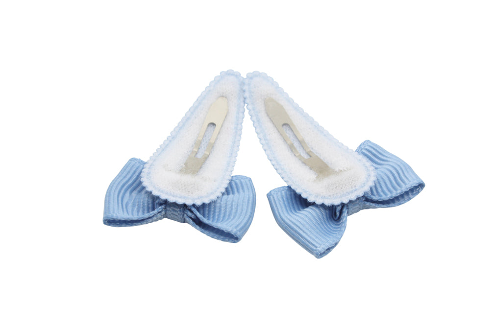 Baby haarspeldjes met strikjes - zacht blauw