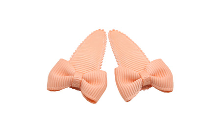 Baby-Haarspangen mit Schleifchen – lachsrosa