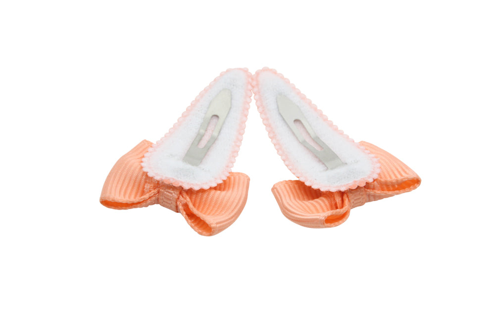 Baby-Haarspangen mit Schleifchen – lachsrosa