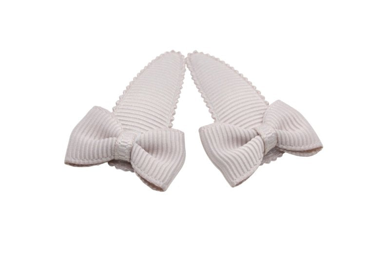 Baby haarspeldjes met strikjes - carmandy beige - Staartjes en Strikjes