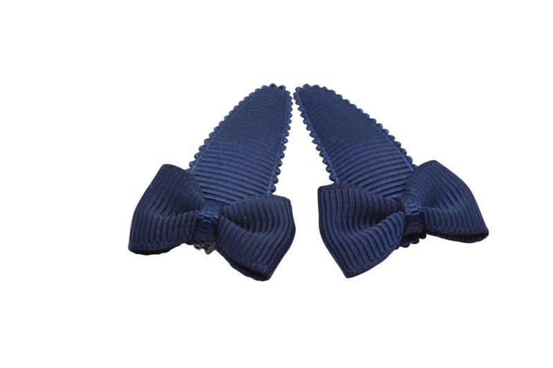 Baby haarspeldjes met strikjes - donkerblauw - Staartjes en Strikjes