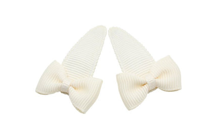 Baby haarspeldjes met strikjes - ivoor/creme - Staartjes en Strikjes