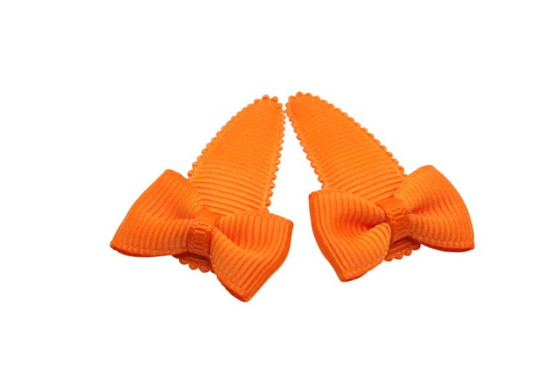 Baby haarspeldjes met strikjes - oranje - Staartjes en Strikjes