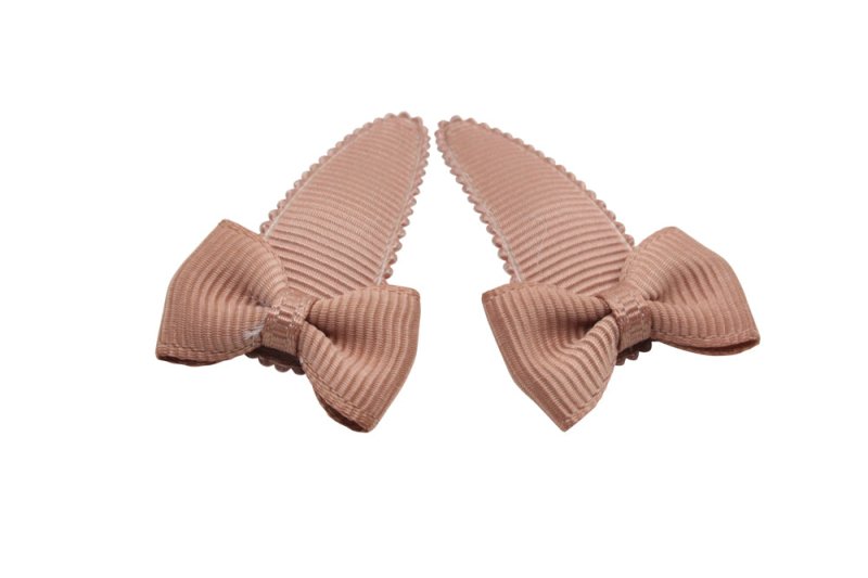 Baby haarspeldjes met strikjes - pecan bruin - Staartjes en Strikjes