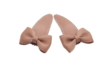 Baby haarspeldjes met strikjes - pecan bruin - Staartjes en Strikjes