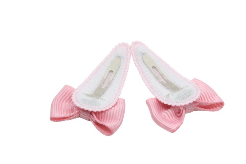 Baby haarspeldjes met strikjes - peony roze - Staartjes en Strikjes