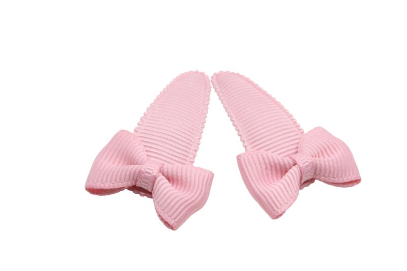 Baby haarspeldjes met strikjes - peony roze - Staartjes en Strikjes