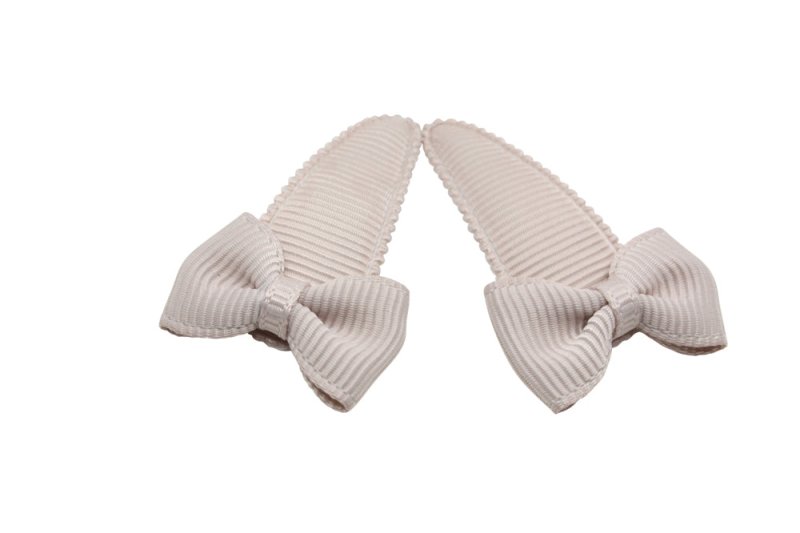 Baby haarspeldjes met strikjes - taupe bruin - Staartjes en Strikjes